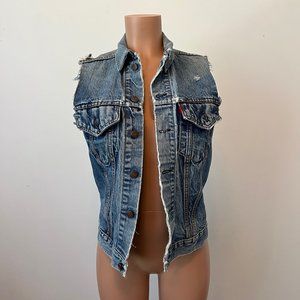 Custom Vintage Distressed Denim Vest